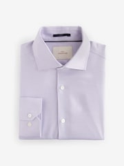 Lilac Purple Slim Fit Signature Single Cuff Texture Pima Cotton Shirt With Cutaway Collar - Image 3 of 3