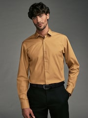 Yellow Gold Slim Fit Easy Care Single Cuff Shirt - Image 1 of 8
