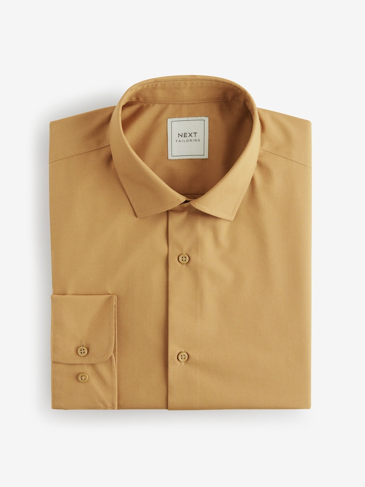 Yellow Gold Slim Fit Easy Care Single Cuff Shirt - Image 6 of 8