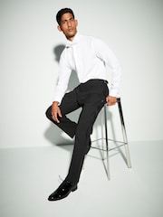 White/White Bow Regular Fit Single Cuff 100% Cotton Shirt And Bow Tie - Image 3 of 8
