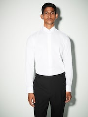 White/White Bow Regular Fit Single Cuff 100% Cotton Shirt And Bow Tie - Image 4 of 8