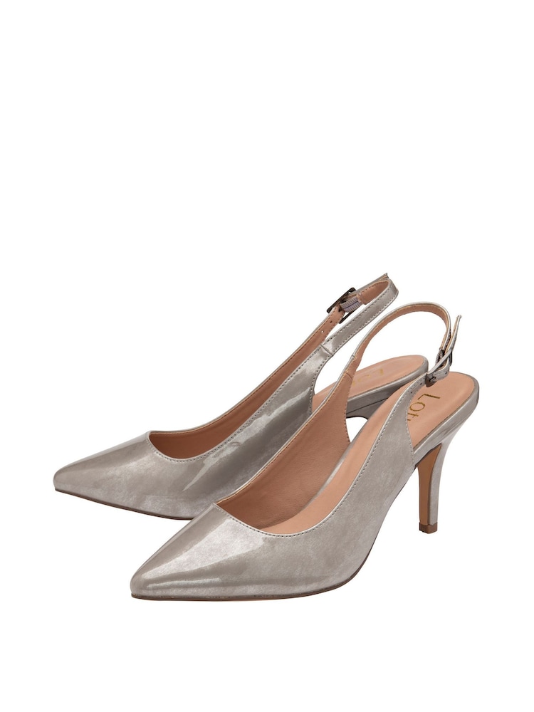 Lotus Grey Slingback Court Shoes - Image 2 of 4 Lotus Grey Slingback Court Shoes - Image 2 of 4