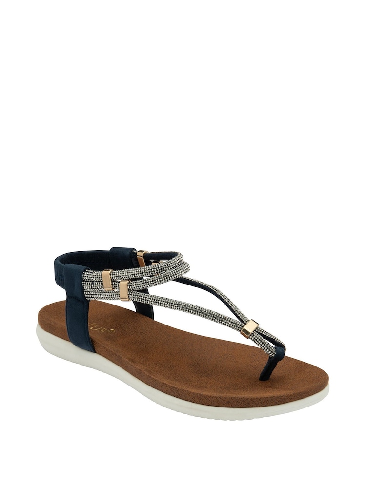 Lotus Blue Flat Toe-Post Sandals - Image 1 of 4