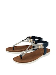 Lotus Blue Flat Toe-Post Sandals - Image 2 of 4