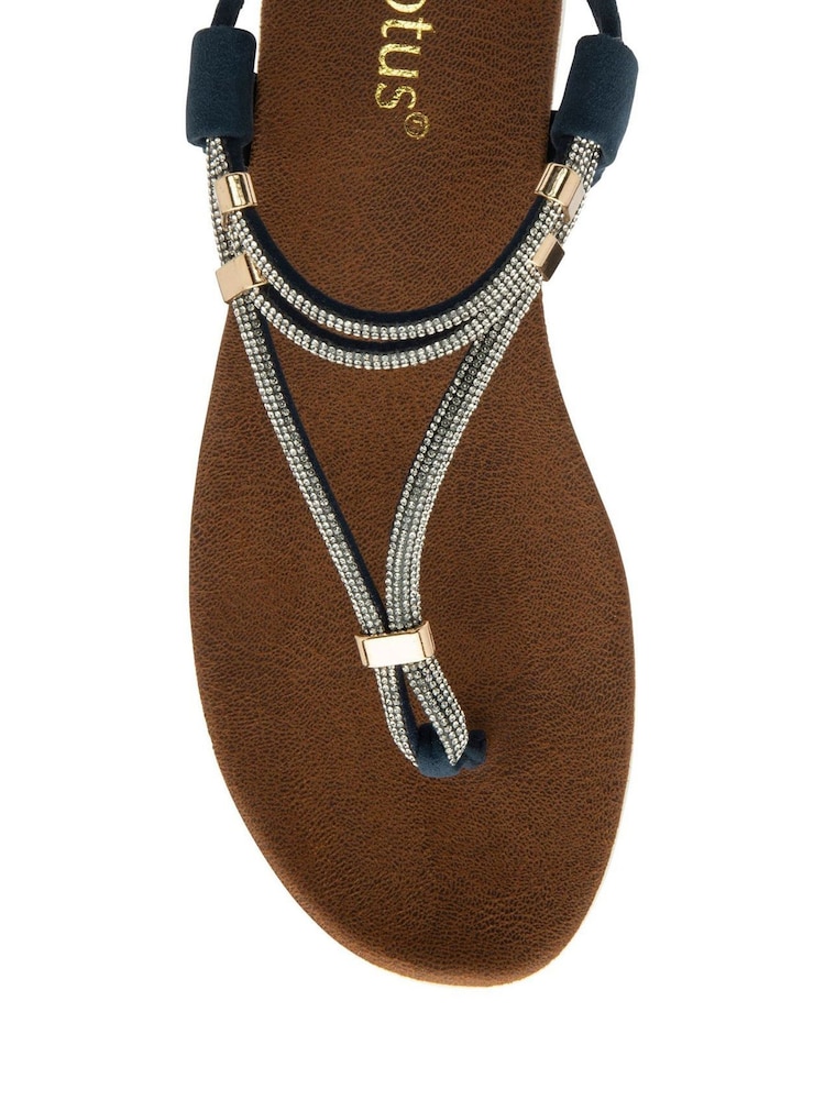 Lotus Blue Flat Toe-Post Sandals - Image 4 of 4