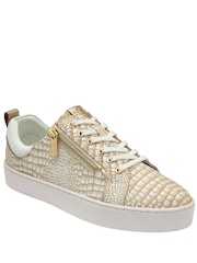 Lotus Gold Leather Zip-Up Trainers - Image 1 of 4