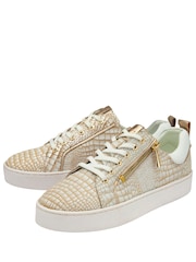Lotus Gold Leather Zip-Up Trainers - Image 2 of 4