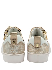 Lotus Gold Leather Zip-Up Trainers - Image 3 of 4