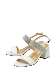 Lotus White Open-Toe Block-Heel Sandals - Image 2 of 4