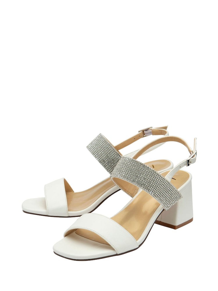 Lotus White Open-Toe Block-Heel Sandals - Image 2 of 4