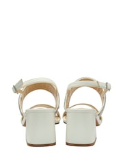 Lotus White Open-Toe Block-Heel Sandals - Image 3 of 4