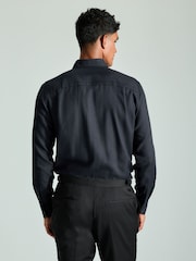 Black/Ivory White Regular Fit Single Cuff 100% Cotton Shirt And Bow Tie - Image 3 of 6
