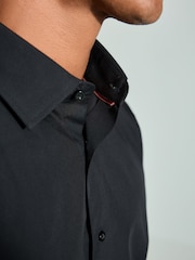 Black Swirl Bow Slim Fit Single Cuff 100% Cotton Shirt And Bow Tie - Image 5 of 7