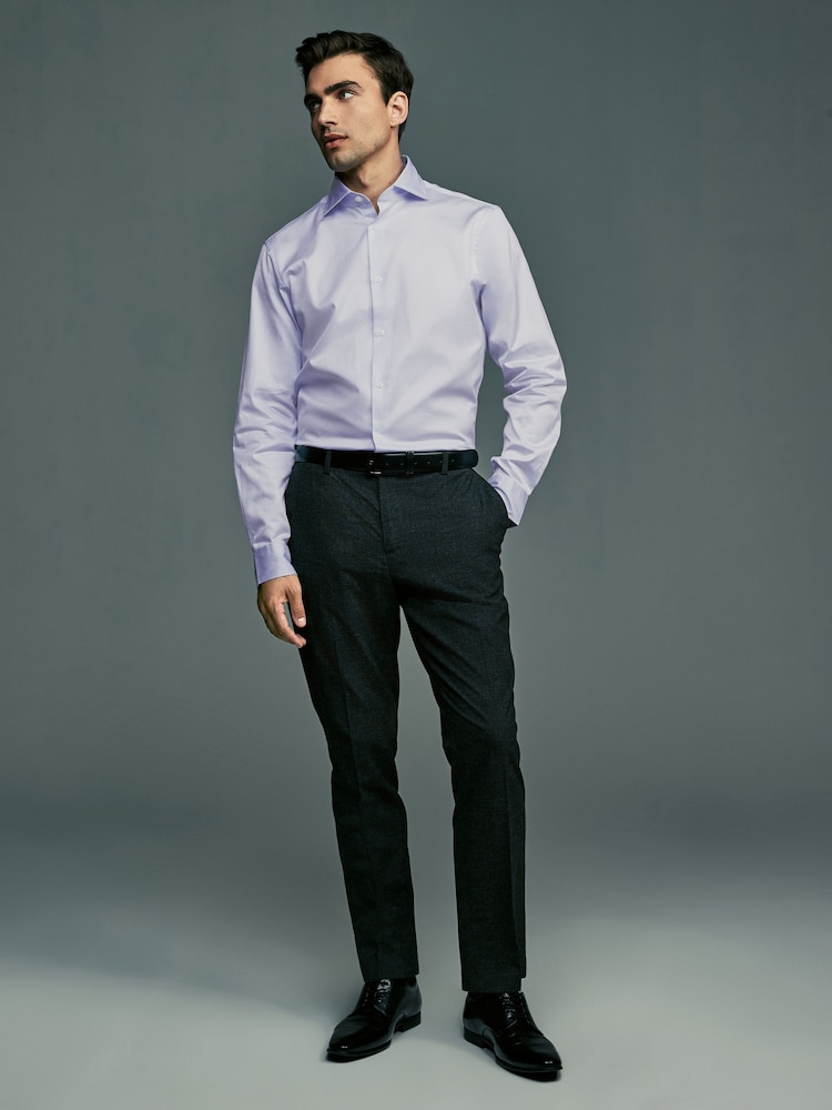 Blue Signature Slim Fit Single Cuff 100% Pima Cotton Shirt With Sateen Finish - Image 2 of 8