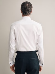 White Occasion Signature Slim Double Cuff 100% Pima Cotton Dress Shirt With Cutaway Collar - Image 2 of 7