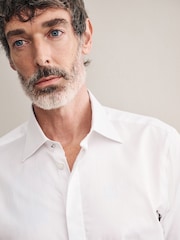 White Occasion Signature Slim Double Cuff 100% Pima Cotton Dress Shirt With Cutaway Collar - Image 4 of 7