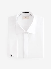 White Occasion Signature Slim Double Cuff 100% Pima Cotton Dress Shirt With Cutaway Collar - Image 5 of 7