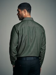Forest Green Regular Fit Trimmed Easy Care Single Cuff Oxford Shirt - Image 2 of 3