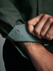 Forest Green Regular Fit Trimmed Easy Care Single Cuff Oxford Shirt - Image 3 of 3