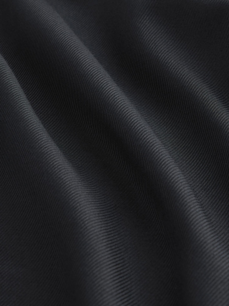 Black Regular Fit Trimmed Easy Care Long Sleeve Double Cuff Shirt - Image 7 of 7