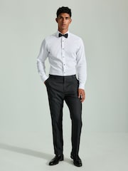 White Textured/Black Slim Fit Double Cuff Shirt And Bow Tie Pack - Image 3 of 8