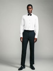 White Textured/Black Bow Tie Regular Fit Single Cuff Shirt And Bow Tie Pack - Image 2 of 8