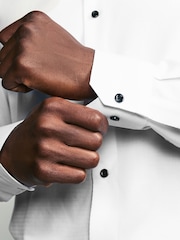 White Textured/Black Bow Tie Regular Fit Single Cuff Shirt And Bow Tie Pack - Image 5 of 8