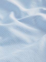 Blue Slim Fit Signature Single Cuff Texture Pima Cotton Shirt With Cutaway Collar - Image 8 of 8