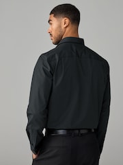 Black Regular Fit Textured Bib Long Sleeve Double Cuff Dress Shirt With Cutaway Collar - Image 3 of 8