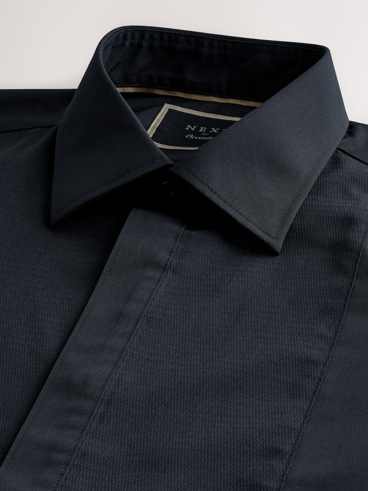 Buy Black Regular Fit Textured Bib Long Sleeve Double Cuff Dress Shirt With  Cutaway Collar from Next USA