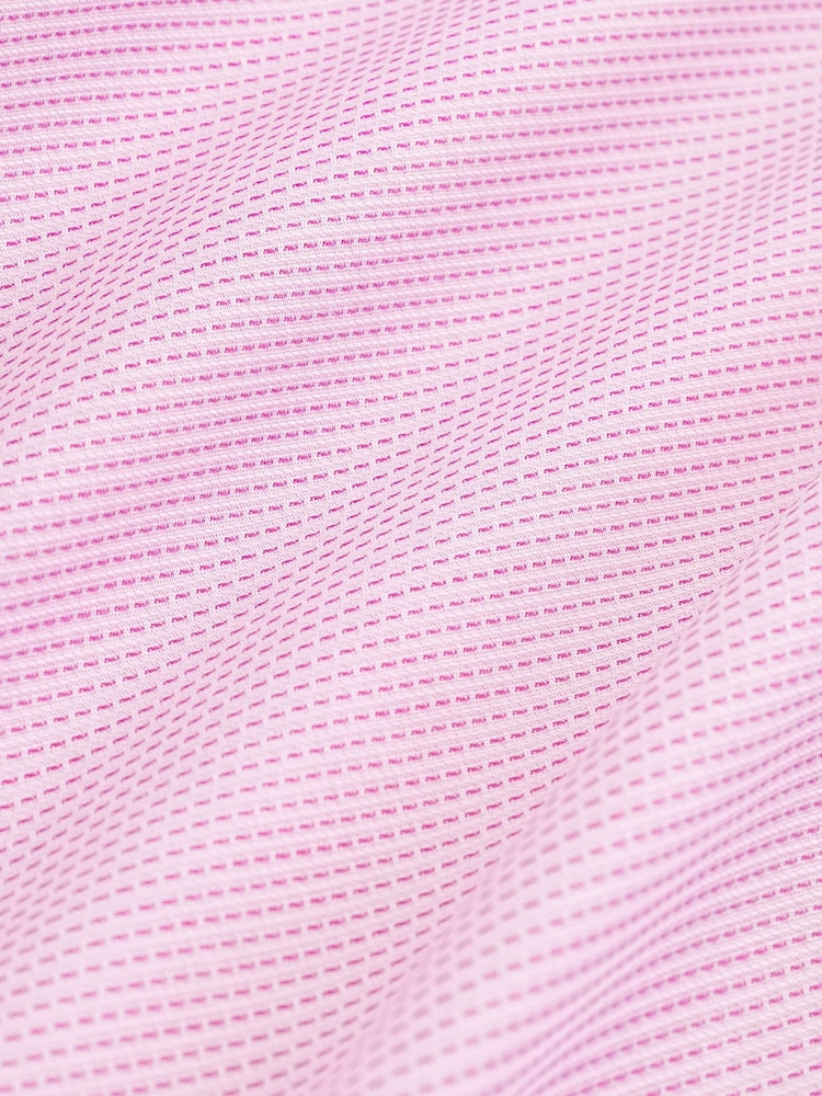 Light Pink Slim Fit Signature Premium 100% Cotton Textured Long Sleeve Single Cuff Shirt - Image 7 of 7