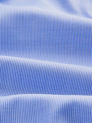 Mid Blue Slim Fit Signature Single Cuff Texture Pima Cotton Shirt With Cutaway Collar - Image 10 of 10