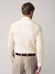 Ecru Slim Fit Easy Care Textured Single Cuff Smart Shirt - Image 2 of 8