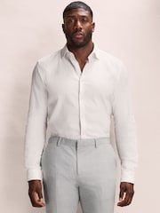 White Muscle Fit Motionflex Textured Shirt - Image 1 of 8
