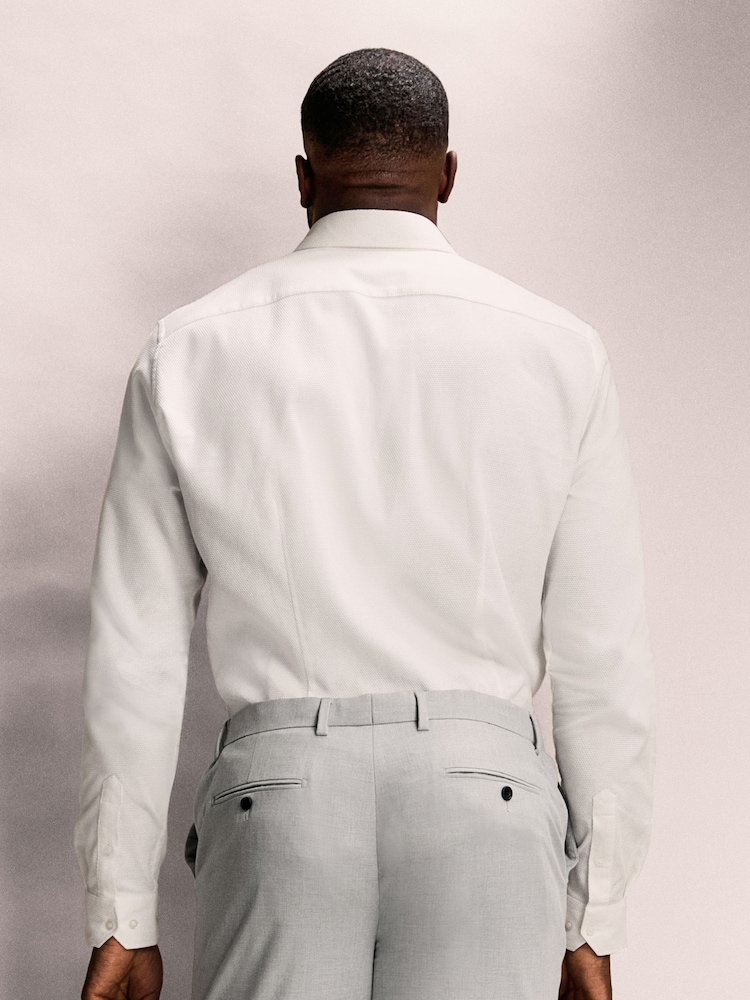 White Muscle Fit Motionflex Textured Shirt - Image 2 of 8