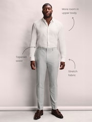 White Muscle Fit Motionflex Textured Shirt - Image 5 of 8