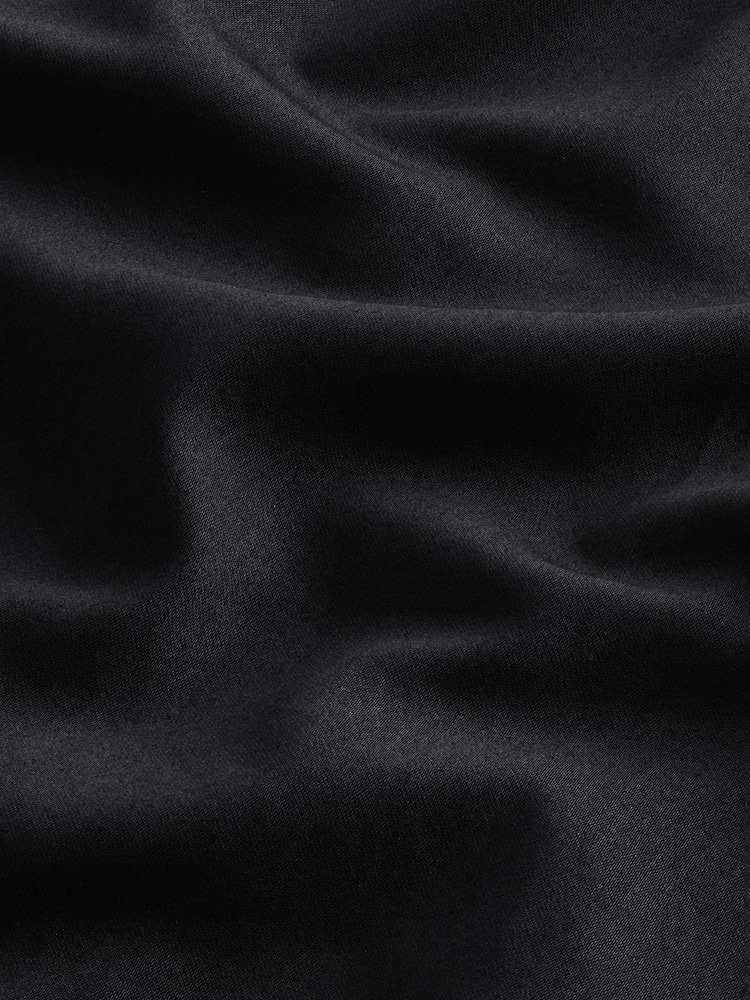 Black Regular Fit 100% Cotton Long Sleeve Single Cuff Sateen Piped Shirt - Image 8 of 8