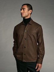 Neutral Brown Regular Fit Button Through Overshirt - Image 2 of 7