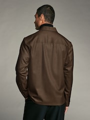 Neutral Brown Regular Fit Button Through Overshirt - Image 3 of 7