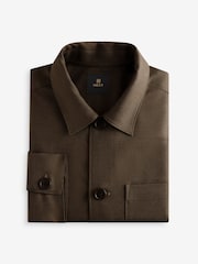 Neutral Brown Regular Fit Button Through Overshirt - Image 5 of 7
