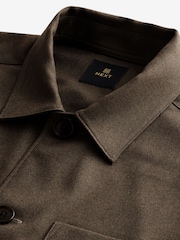 Neutral Brown Regular Fit Button Through Overshirt - Image 7 of 7