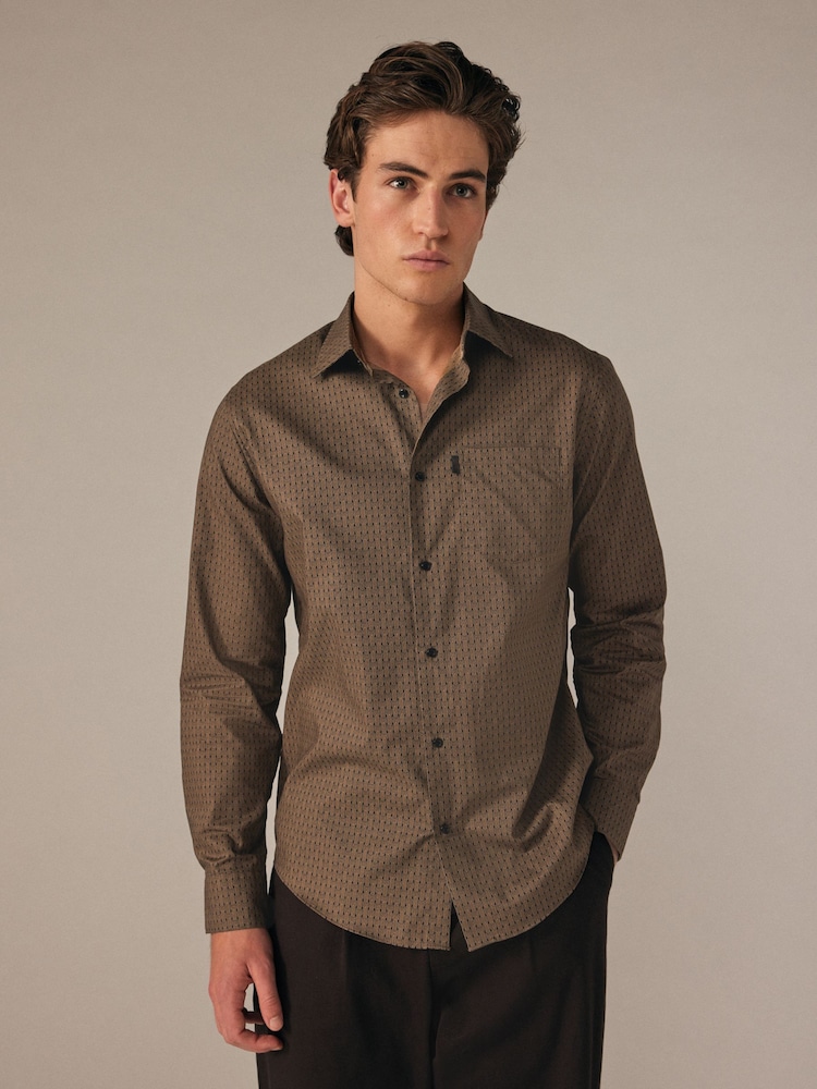 Black/Yellow Gold Regular Fit Easy Iron Button Down Oxford Shirt - Image 1 of 8