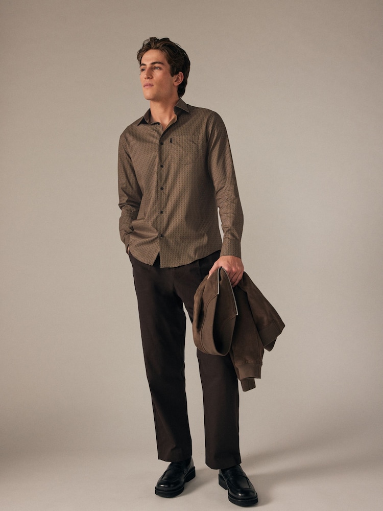 Black/Yellow Gold Regular Fit Easy Iron Button Down Oxford Shirt - Image 3 of 8