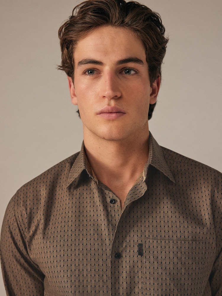 Black/Yellow Gold Regular Fit Easy Iron Button Down Oxford Shirt - Image 4 of 8