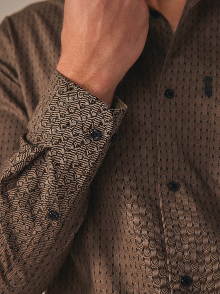 Black/Yellow Gold Regular Fit Easy Iron Button Down Oxford Shirt - Image 5 of 8