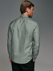 Green Regular Fit Trimmed Formal 100% Cotton Oxford Shirt - Image 2 of 8