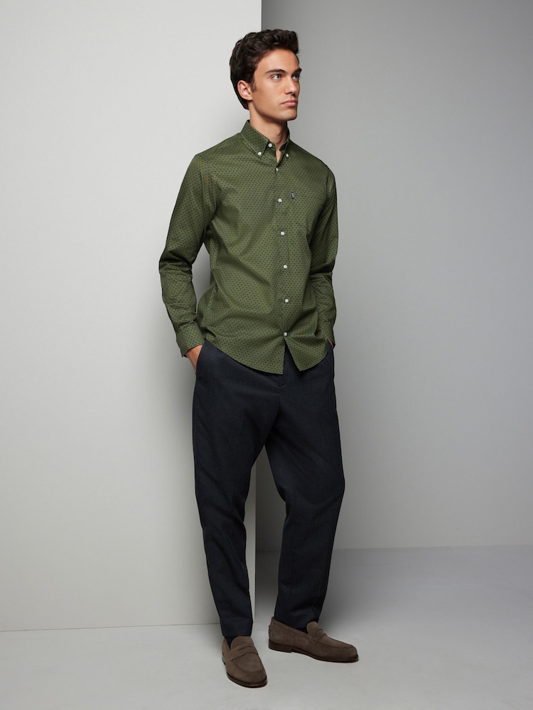 Green Dot Regular Fit Easy Iron Button Down Oxford Shirt - Image 2 of 8