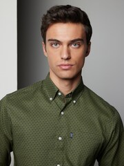 Green Dot Regular Fit Easy Iron Button Down Oxford Shirt - Image 4 of 8