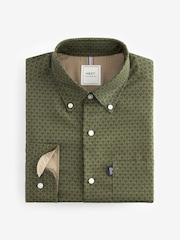 Green Dot Regular Fit Easy Iron Button Down Oxford Shirt - Image 6 of 8