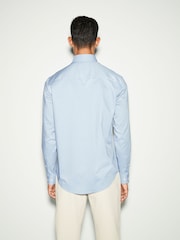 Dusky Blue Dot Print Regular Fit Easy Iron Button Down Oxford Shirt - Image 4 of 5